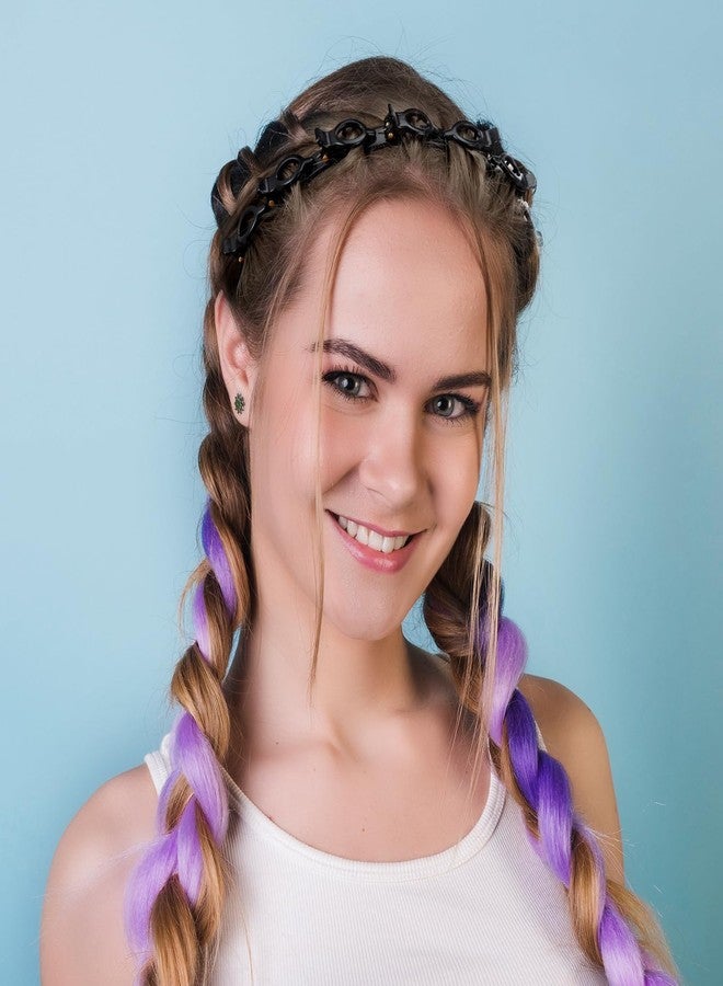 MBAIYO 4Pcs Headband With Clips,Bangs Hairstyle Hairpin Headband Toothed Bands Braid Tool Accessories Clip Hairband Women - Image 2